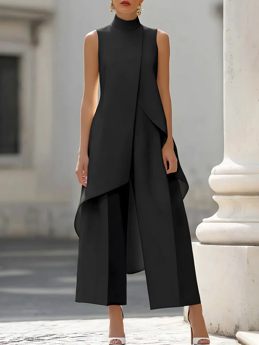 Formal Wear Women Us - Mono sin mangas con cuello alto,