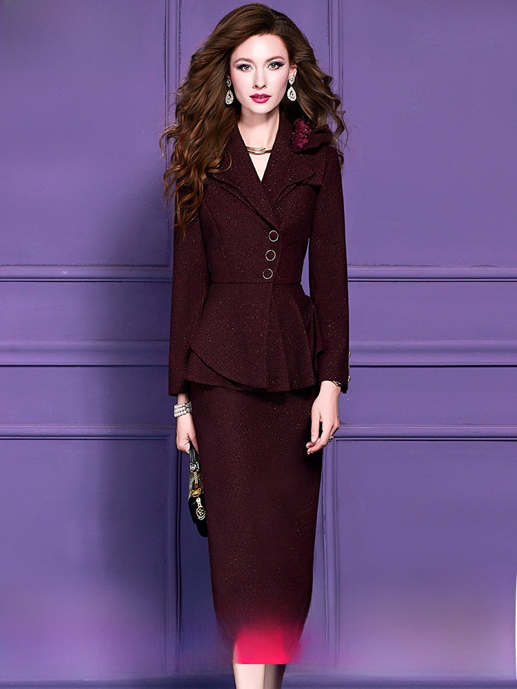 Tailored Coat Wool - Conjunto de Traje de Lana para