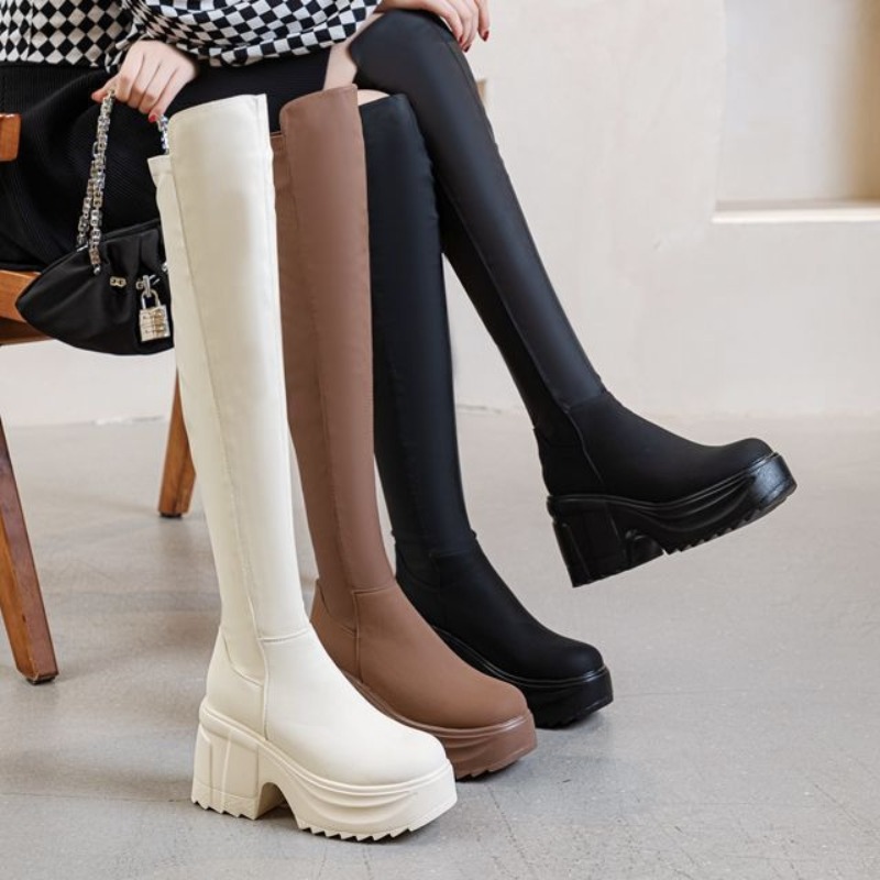 Botas de tacón ancho con suela - Formal Wear Women Us reseña y precio