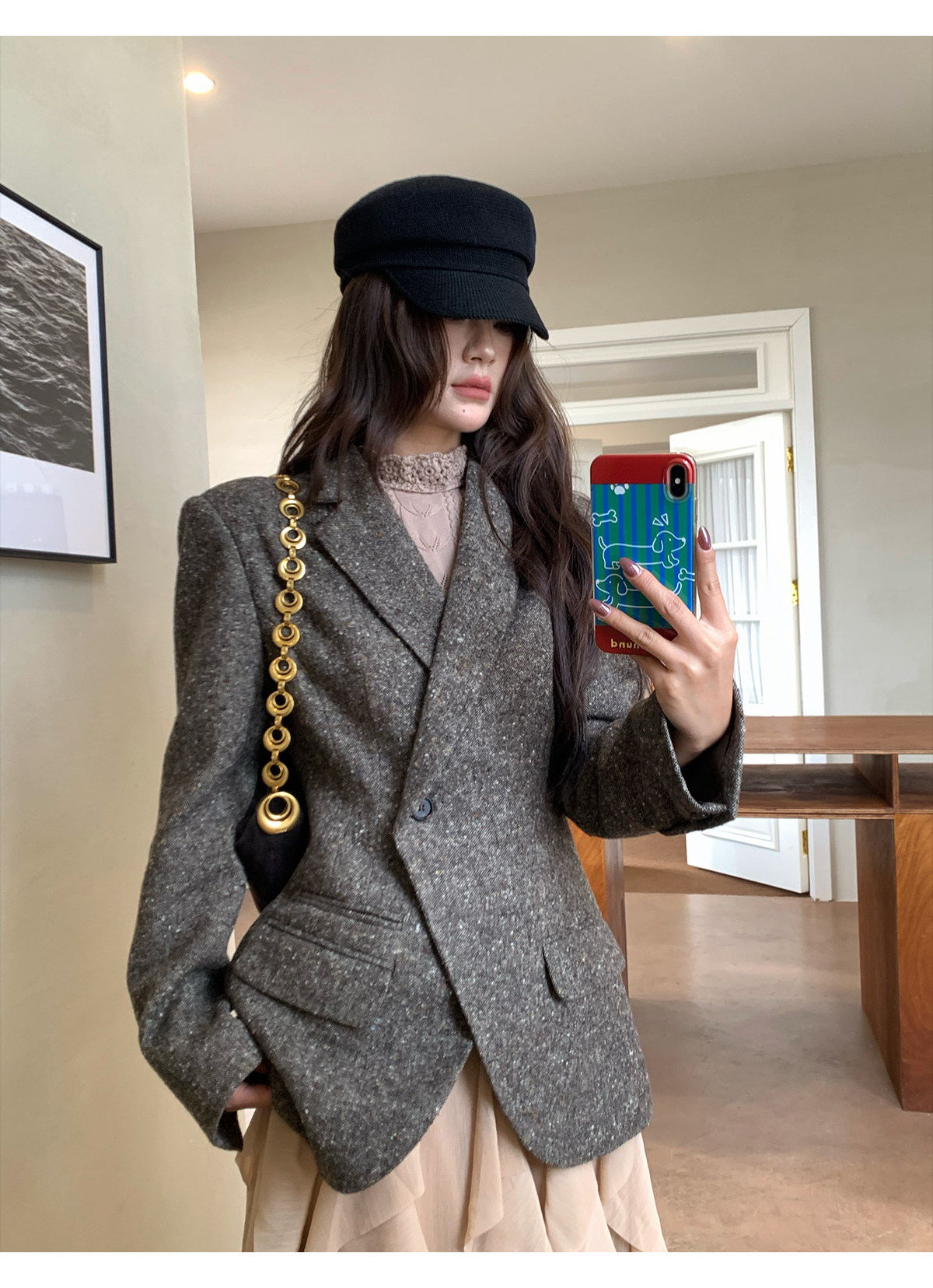 【MAR】Blazer gris vintage para  - Tailored Coat Wool reseña y precio