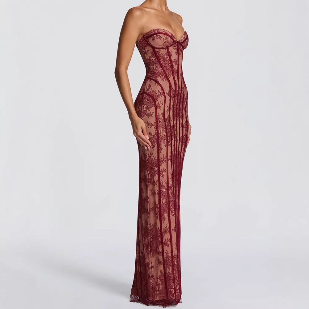 Vestido Maxi Ajustado sin Tira - Women Formal Wear For Summer reseña y precio