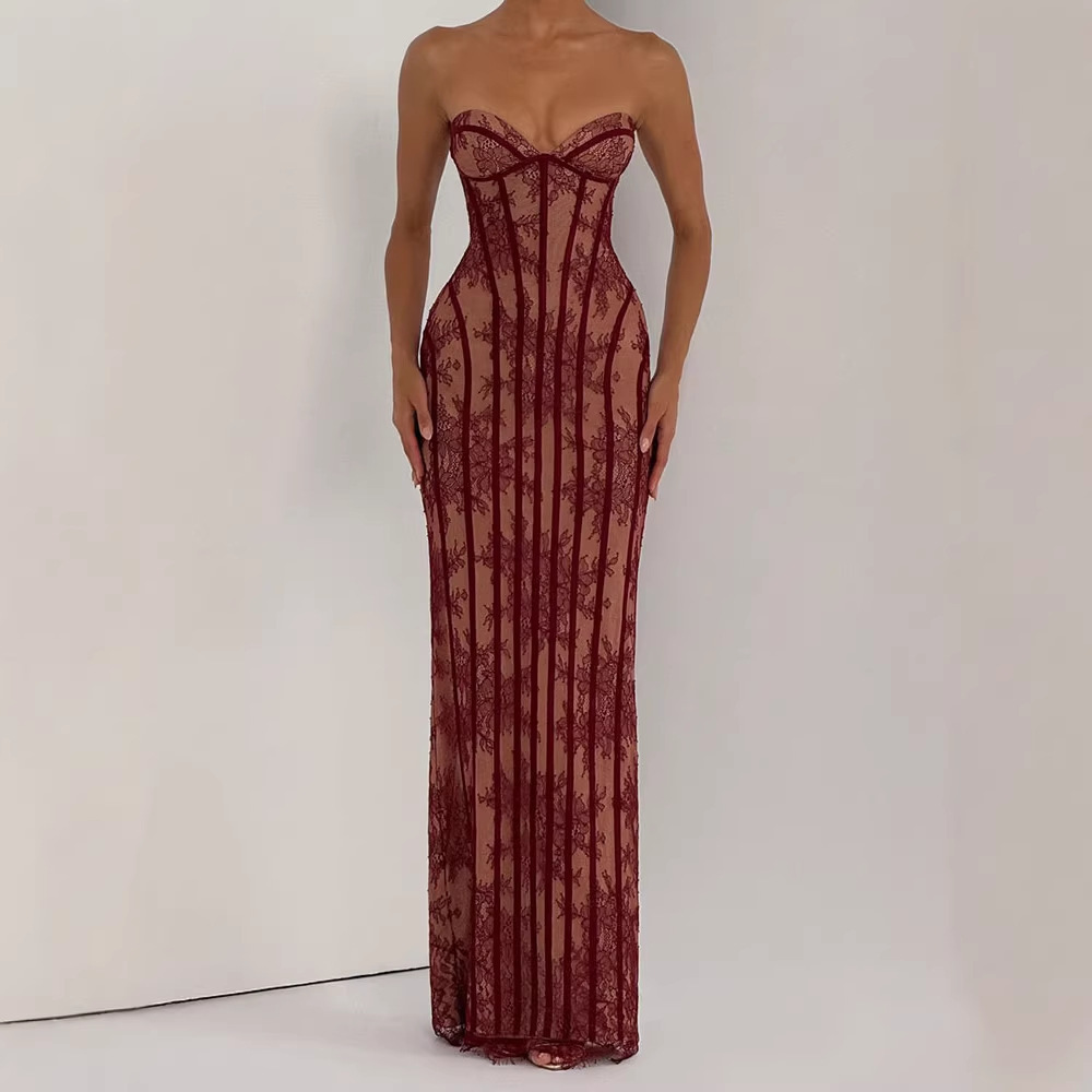 Vestido Maxi Ajustado sin Tira - Women Formal Wear For Summer reseña y precio
