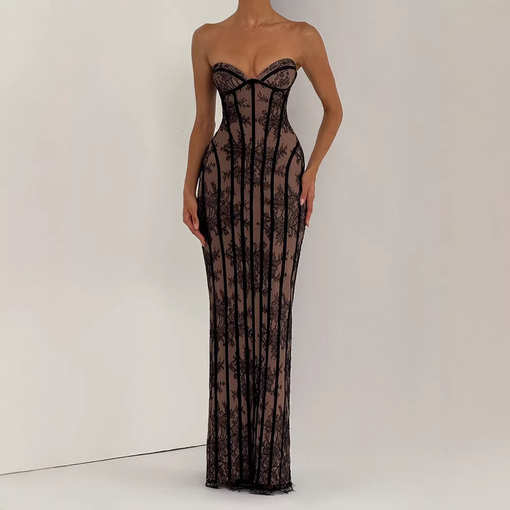 Vestido Maxi Ajustado sin Tira - Women Formal Wear For Summer reseña y precio
